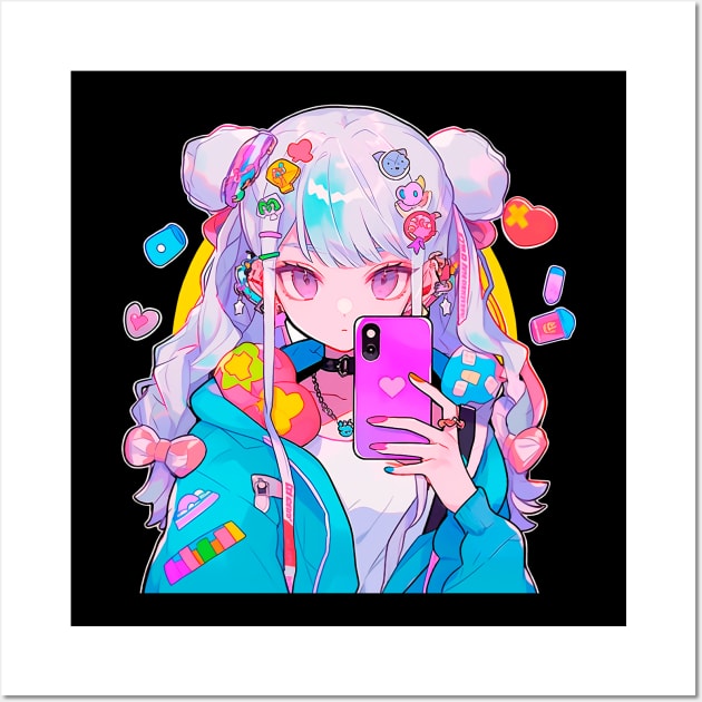 Girl taking a selfie Wall Art by Chromatic Currents